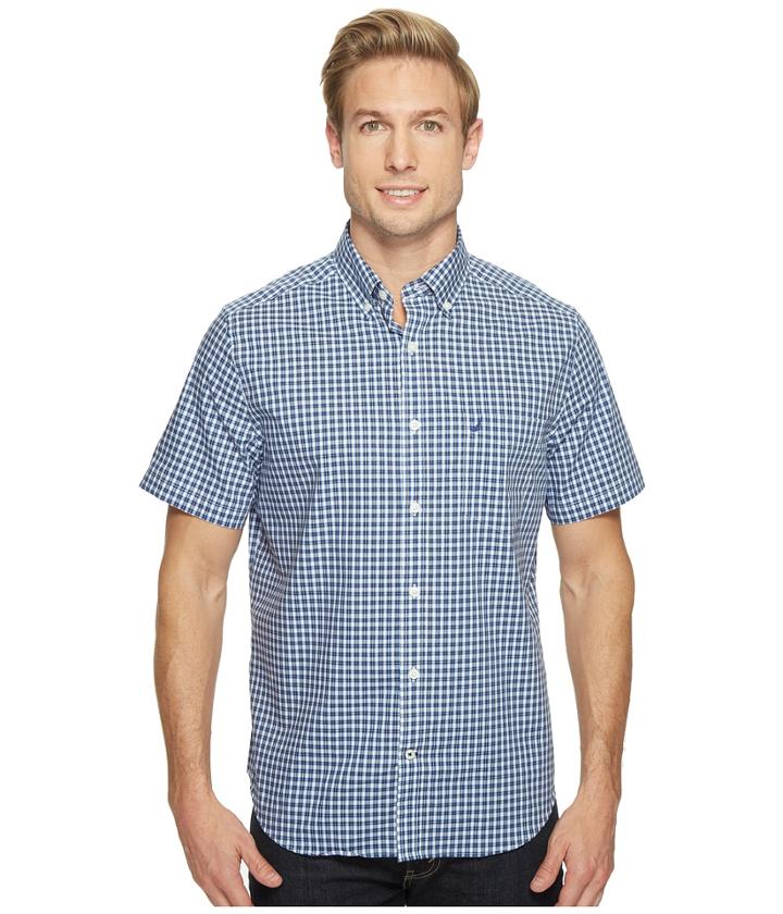 Nautica - Short Sleeve Medium Plaid Wrinkle Resistant