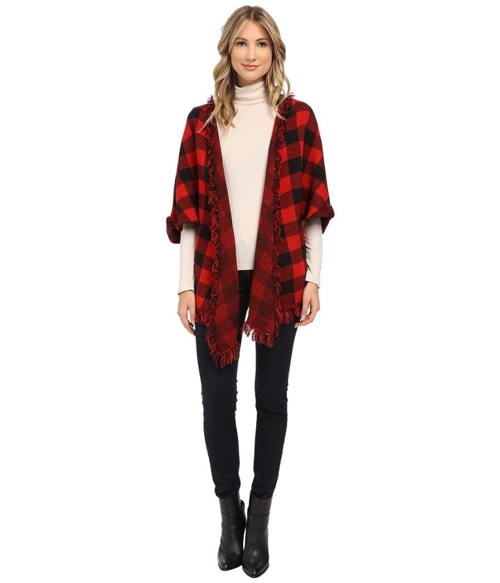 Plush - Plaid Knit Poncho