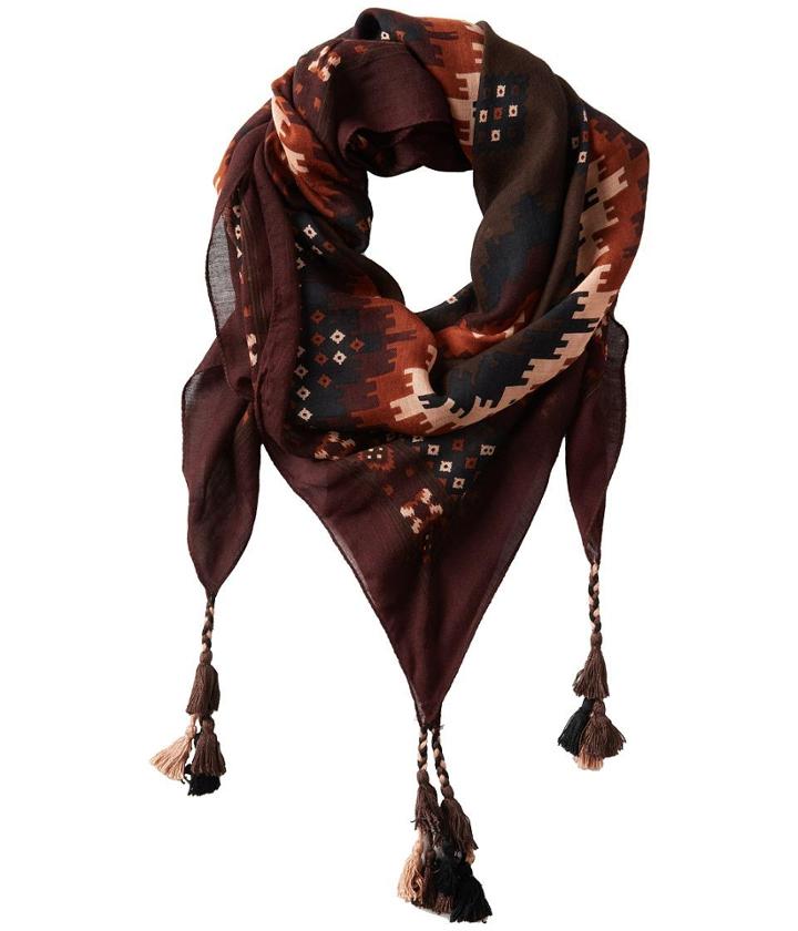 San Diego Hat Company Bss1409 Aztec Fabric Scarf With Tassels