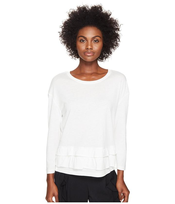 Sonia By Sonia Rykiel - Tencel Cotton Sweater W/ Frills