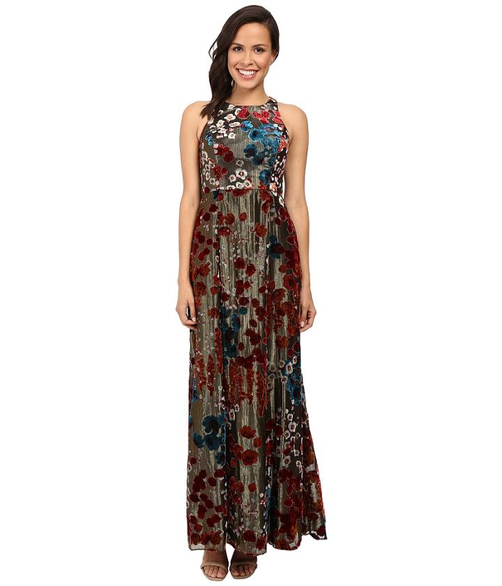 Aidan Mattox - Long Metallic Burnout Gown
