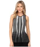 Catherine Catherine Malandrino - Sleeveless Plaited Rib Peplum Top