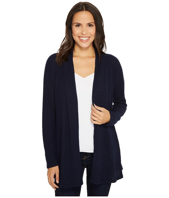 Tribal - Long Sleeve Brushed Waffle Knit Cardigan W/ Pockets