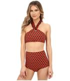 Michael Kors - Deco Hexagon High Neck Scarf Tie Bra W/ Retro Bottom