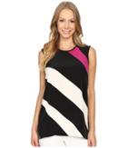 Vince Camuto - Sleeveless Contour Glide Panel Mix Media Top