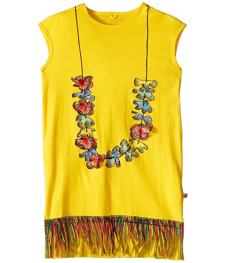 Stella Mccartney - Gray Lei Dress W/ Fringe Bottom