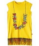 Stella Mccartney - Gray Lei Dress W/ Fringe Bottom