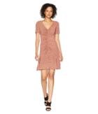Donna Morgan - Short Sleeve V-neck Printed Jersey Dress With Ruching Detail