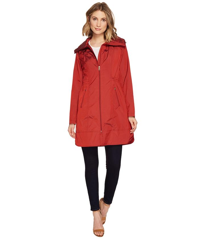 Cole Haan - 36 Single Breasted Rain Jacket With Packable Hood