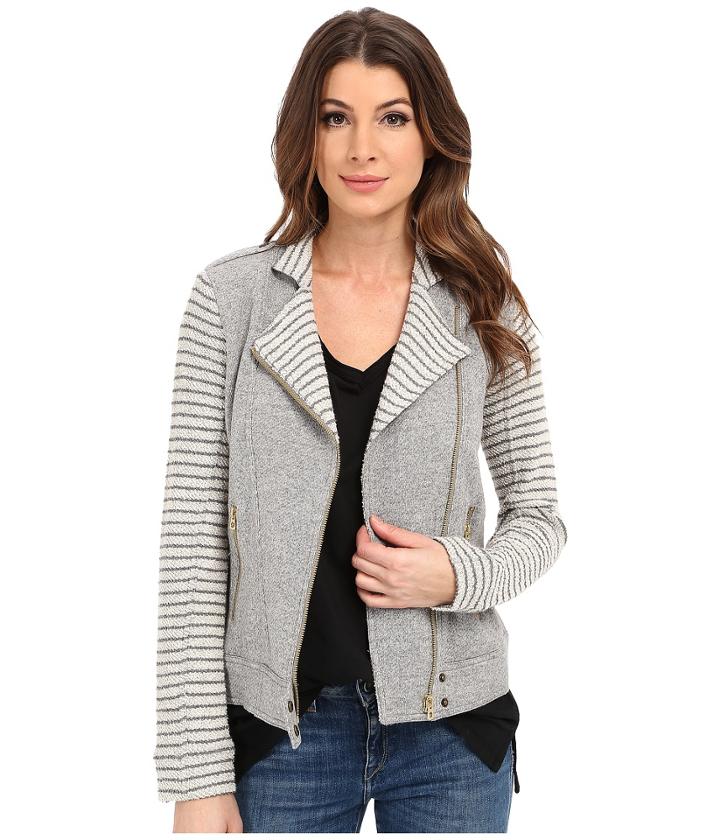 Lucky Brand - Mixed Stripe Moto Jacket