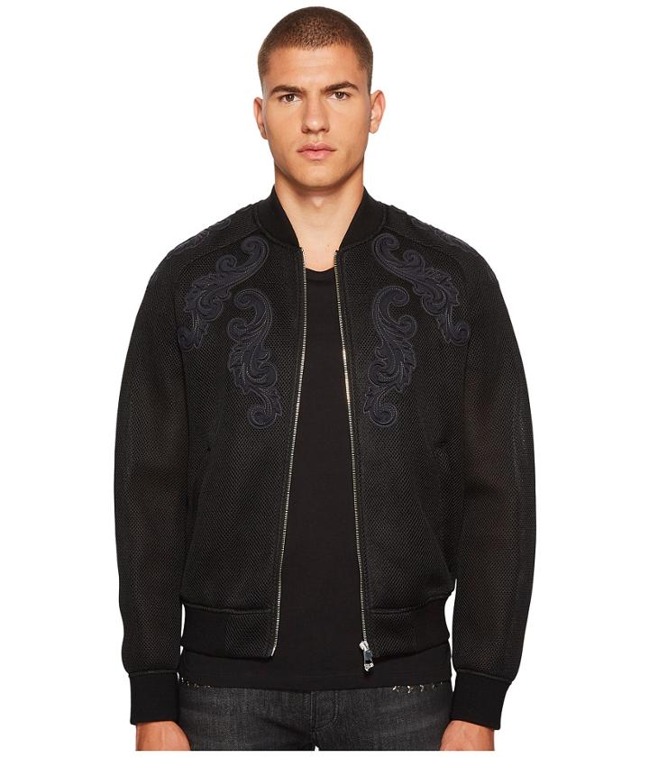 Versace Collection - Baroque Detailed Mesh Bomber Jacket