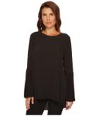 Vince Camuto - Pleated Bell Sleeve High-low Hem Blouse