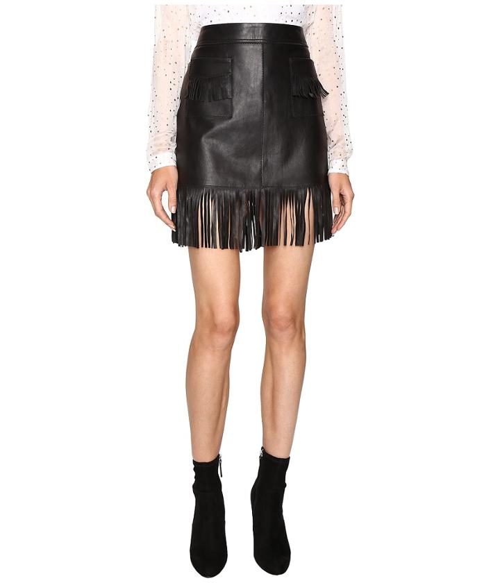 Just Cavalli - Fringe Leather Skirt