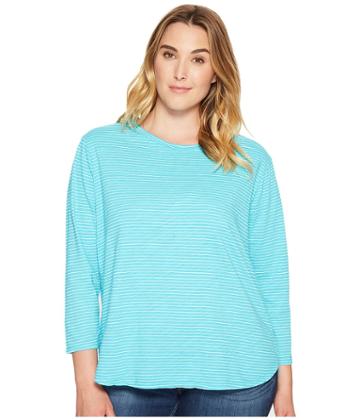 Extra Fresh By Fresh Produce - Plus Size Pinstripe Catalina Top