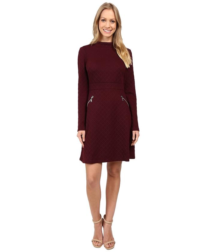 Maggy London - Diamond Knit Jacquard Fit And Flare