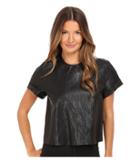 Just Cavalli - Eco-leather Cropped T-shirt