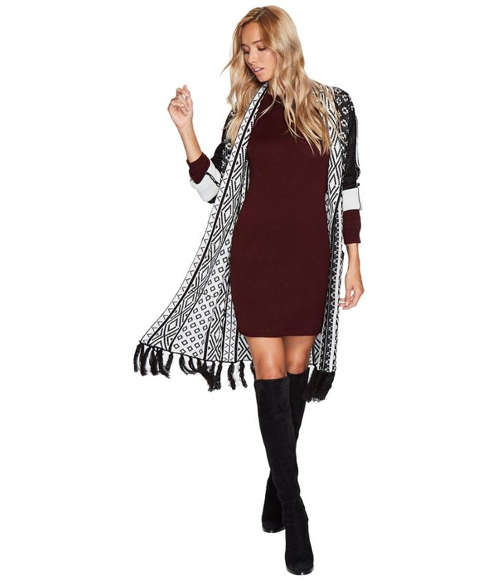 Jack By Bb Dakota - Johnston Intarsia Duster With Fringe
