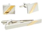 Stacy Adams - Stripe Cuff Link And Tie Bar Set