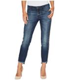 Kut From The Kloth - Reese Ankle Straight Leg W/ Uneven Hem In Analyzed W/ Medium Base Wash