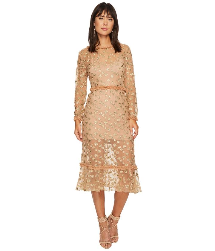 For Love And Lemons - Golden Garden Tulle Midi Dress