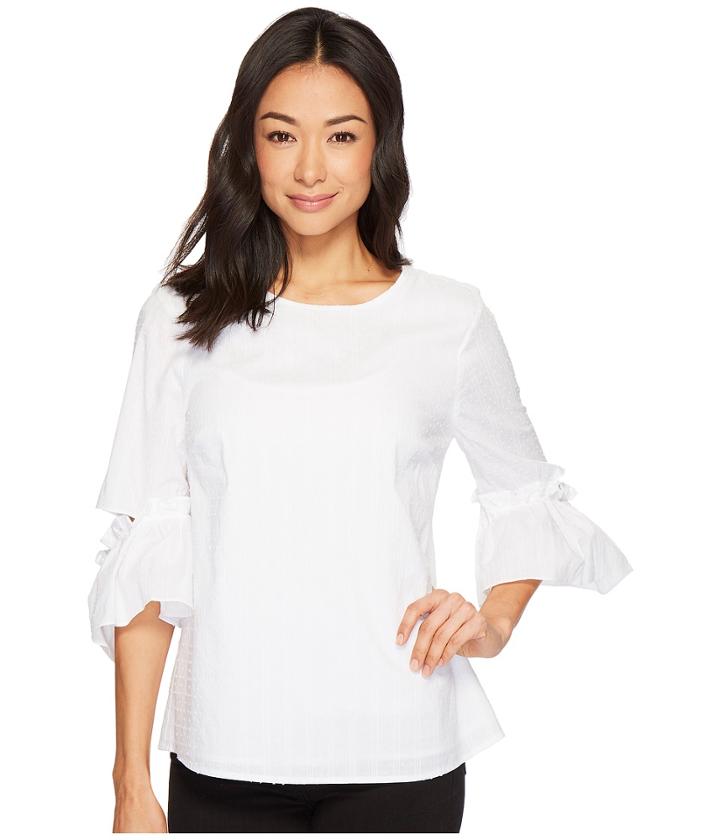 Cece - 3/4 Flared Sleeve Textured Blouse