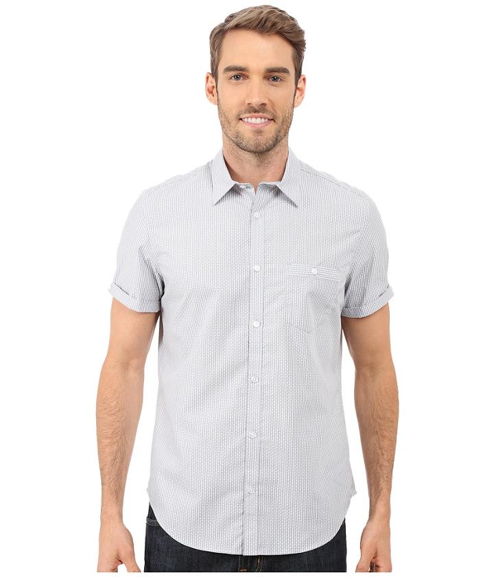 Calvin Klein - Short Sleeve Dot Dobby Stripe Woven Shirt