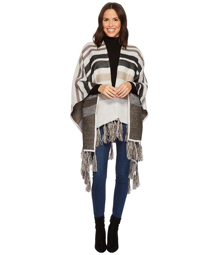 Collection Xiix - Striped Tassel Ruana