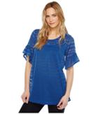 Nally &amp; Millie - Ruffled Sleeve Sheer Stripe Tunic