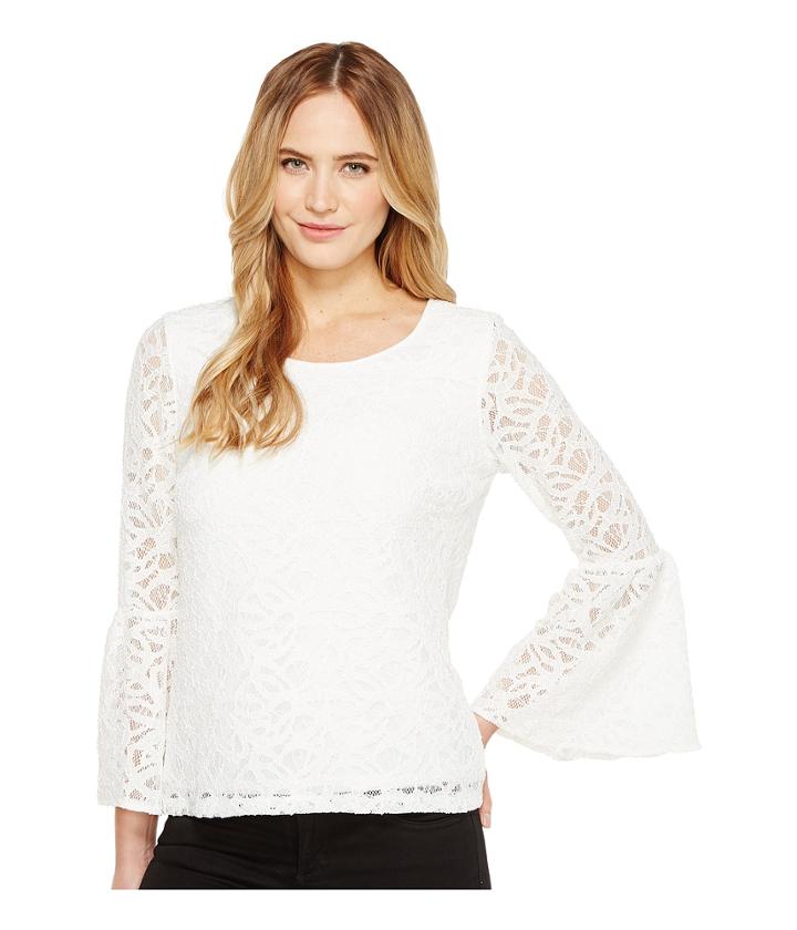Calvin Klein - 3/4 Lace Flutter Sleeve Top