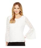 Calvin Klein - 3/4 Lace Flutter Sleeve Top