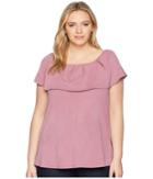 B Collection By Bobeau - Plus Size Marti Overlay Tee