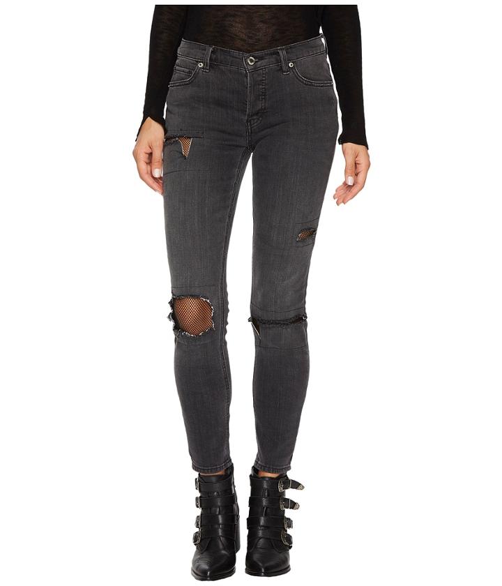 Free People - Fishnet Skinny In Black