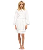 Oscar De La Renta - Spa Brushed Cotton Stripe Waffle Short Robe