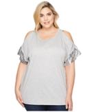 Michael Michael Kors - Plus Size Sequin Sleeve Cold Shoulder Top