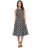 Adrianna Papell - Polka Dot Mikado Tea Length Dress