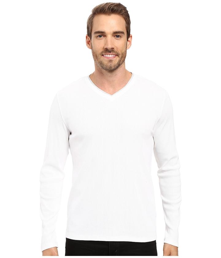 Calvin Klein - Long Sleeve Rib V-neck T-shirt