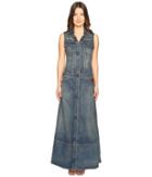 Just Cavalli - Sleeveless Button Front Denim Maxi Dress