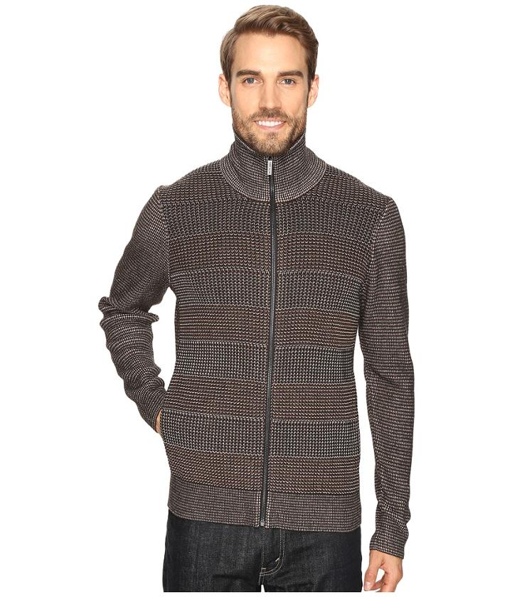 Perry Ellis - Textured Full Zip Sweater