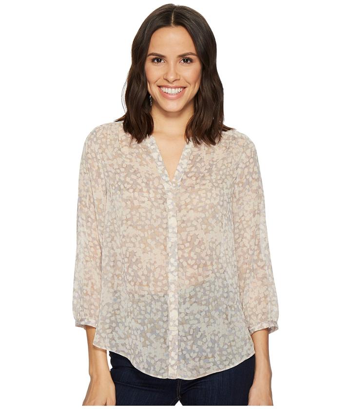 Nydj - 3/4 Sleeve Crinkle Chiffon Blouse