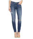 7 For All Mankind - The Ankle Skinny W/ Destroy In Barrier Reef Broken Twill