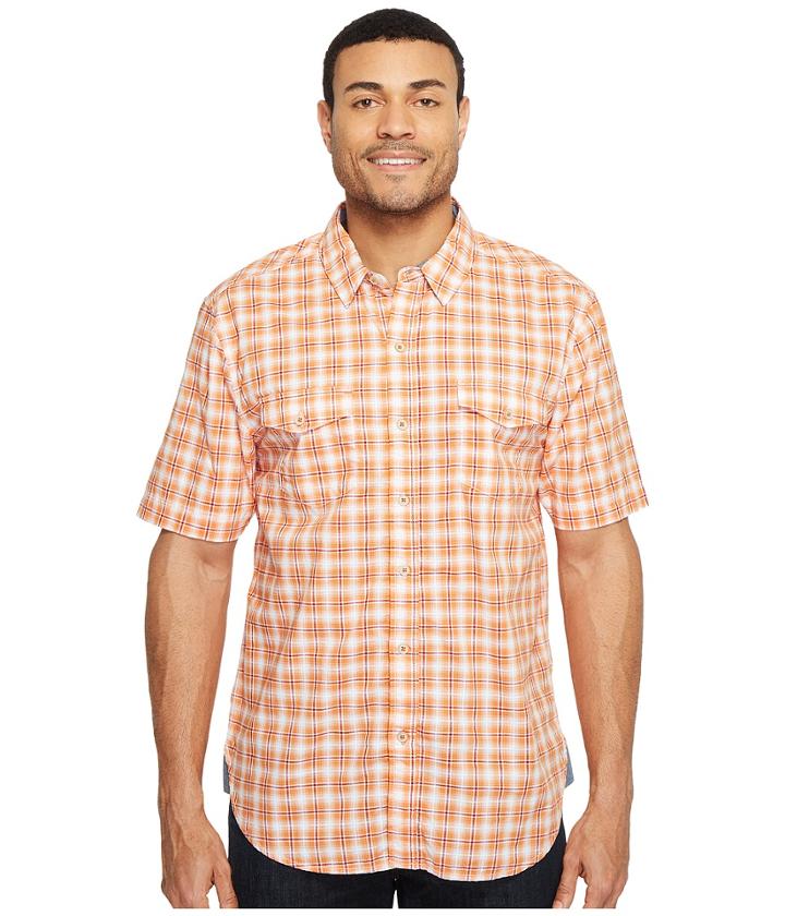 True Grit - Soho Plaid Short Sleeve Two-pocket Shirt Stitch Detail Vintage Washed