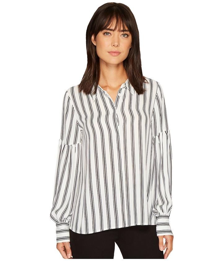 Vince Camuto - Long Puff Sleeve Stripe Display Blouse