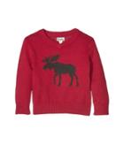 Hatley Kids - Moose V-neck Sweater With Elbow Patches