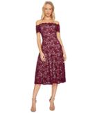 Adrianna Papell - Lace Midi Fit And Flare Dress