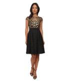 Adrianna Papell - Baroque Leather Illusioni Fit And Flare