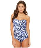 Tommy Bahama - Pansy Petals Bandeau One-piece Swimsuit