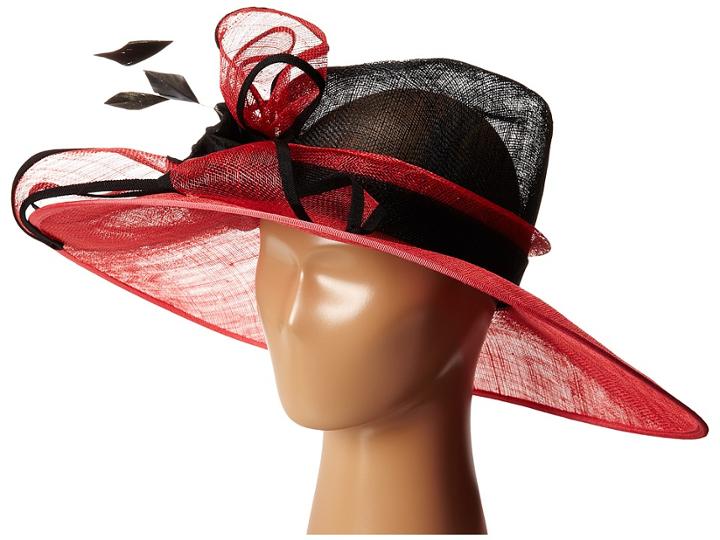 Scala - Sinamay Two-tone With Big Bow Flower And Feathers