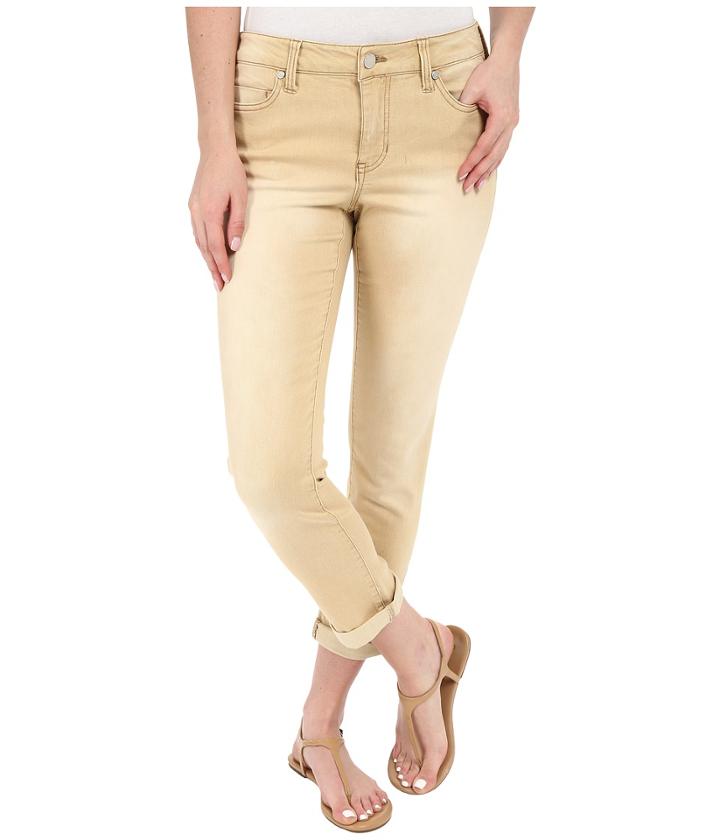 Liverpool - Cami Crop Denim Jeans In Light Khaki