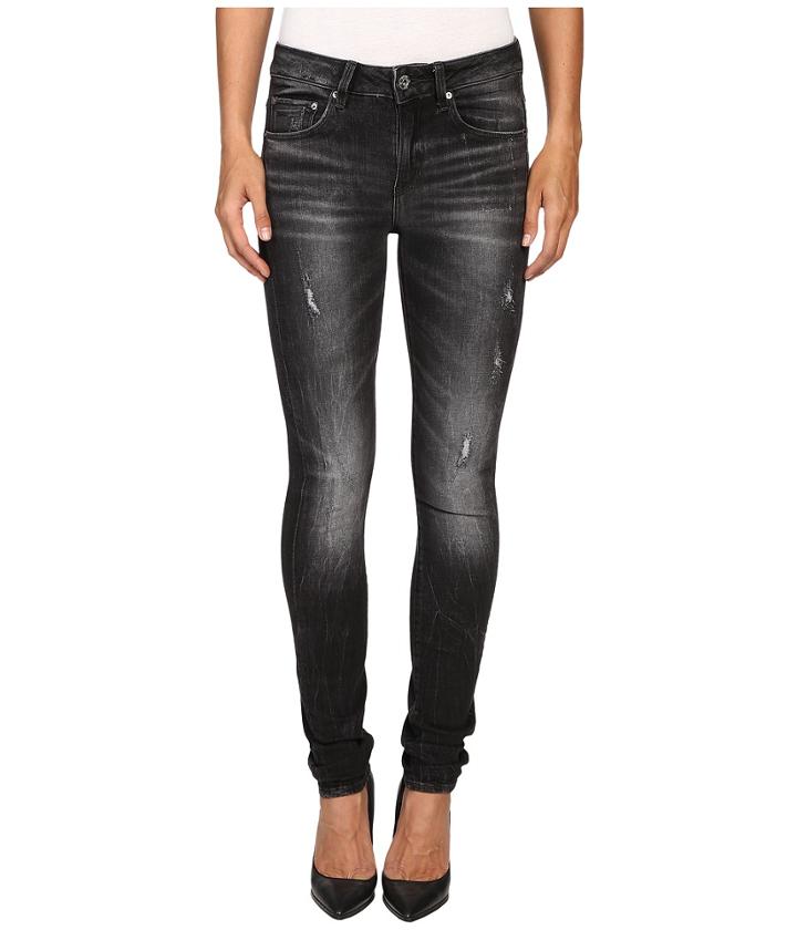 G-star - 3301 High Skinny In Towi Black Stretch Denim Medium Aged Restored 97