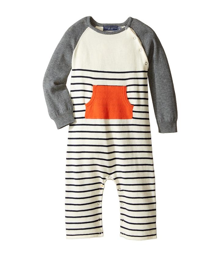 Toobydoo - Orange Pocket Sweater Knit Jumpsuit